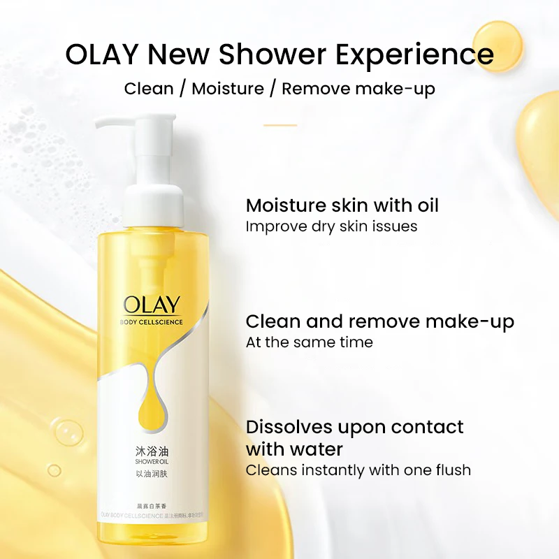 OLAY Shower Oil Shower Gels 250g Oil-based Body Wash Gel Moisturizer Hydrating Cleanse Without Drying Softer Skin Smooth Skin