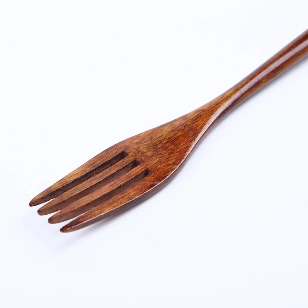 

6 Pcs Children's Wooden Forks Easy Cleaning Japanese Style Dining Utensils for Family Meals Kids Students Camping Parties