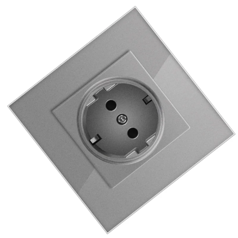 A34R Mechanical Button Switch 1Way 1/2Gang Wall Light Switch Electrical Socket TV CAT6 Socket Glass Panel Switch