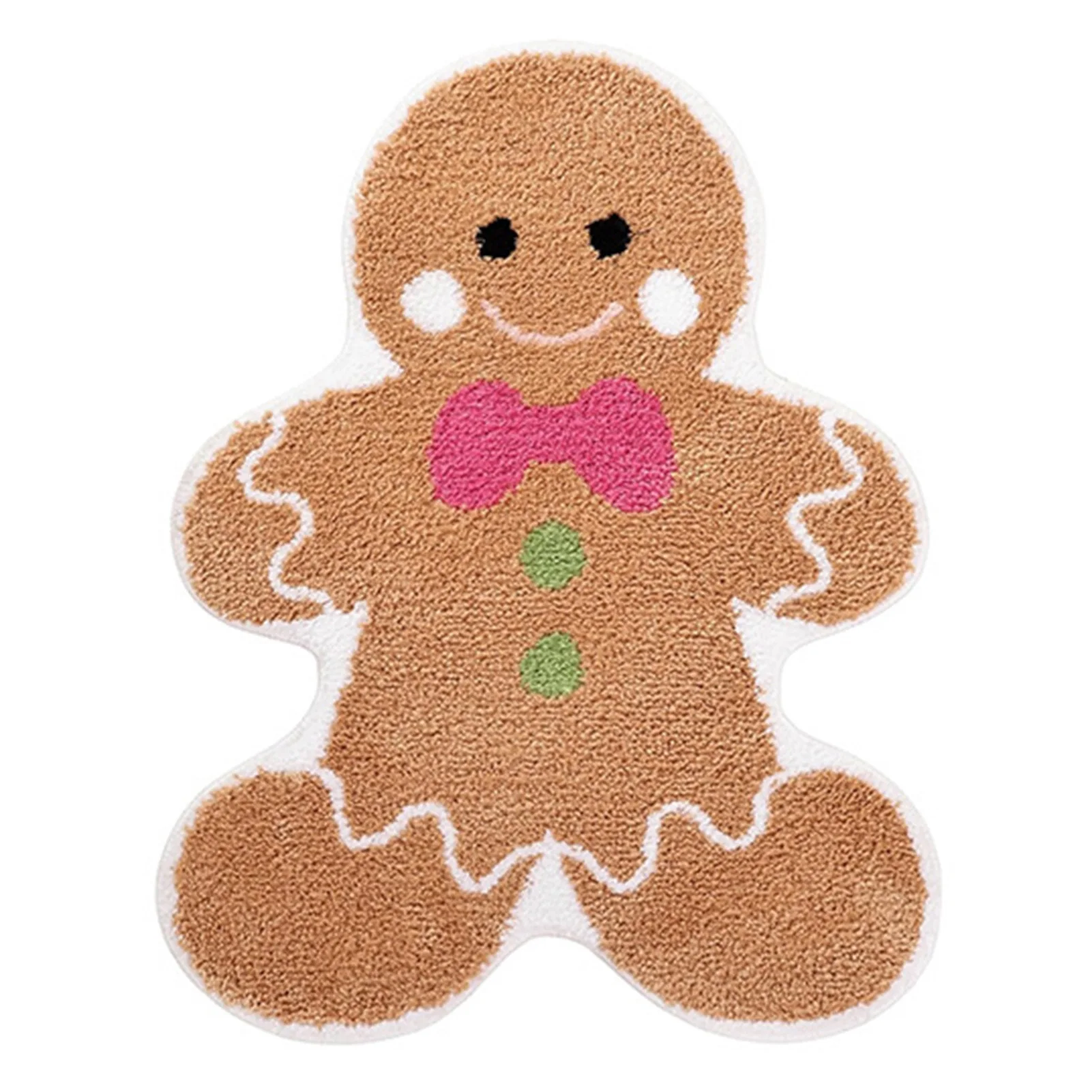 

Gingerbread Christmas Bathroom Rugs Keep Floors Clean Lightweight Mats for Bathroom Kitchen Entrance