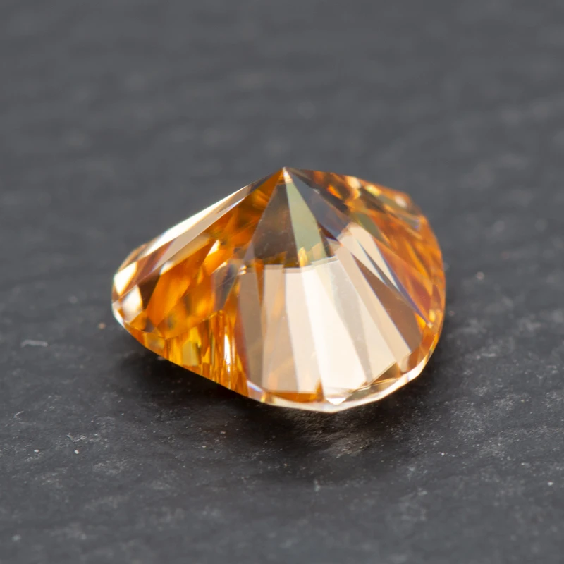 Moissanite Stone Heart Cut Champagne Color Extremely Shiny Quality DIY Advanced Charms Jewelry Making Materials Certificate