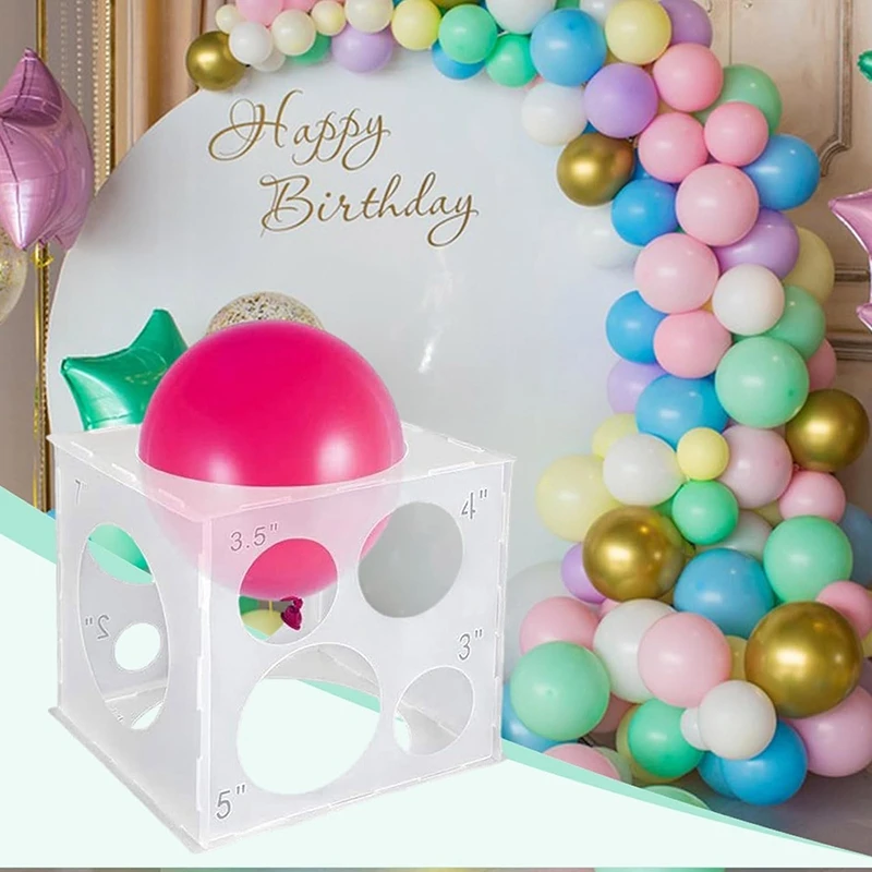 Plastic Balloon Measurement Box Collapsible Balloon Sizer Tools Birthday Party Wedding Balloon Decoration Tools Balloon Supplies