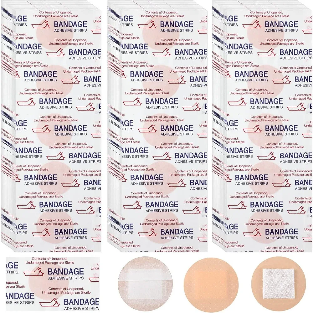 Impermeável Respirável Almofada Adesiva Gesso, ferida Hemostasia, Etiqueta Banda, Primeiros Socorros Bandagem, 100pcs