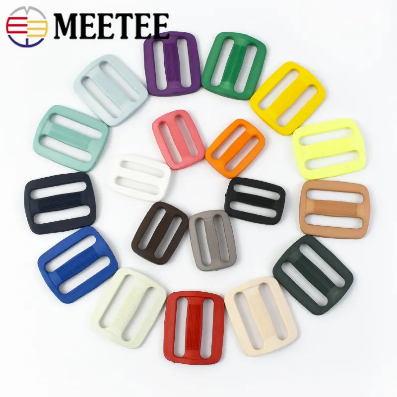 30/50Pcs 16/20/25/31mm Plastic Tri-Glide Ring Buckles Backpack Straps Adjust Clasp Belt Dog Collar Hook Buckle DIY Accessories