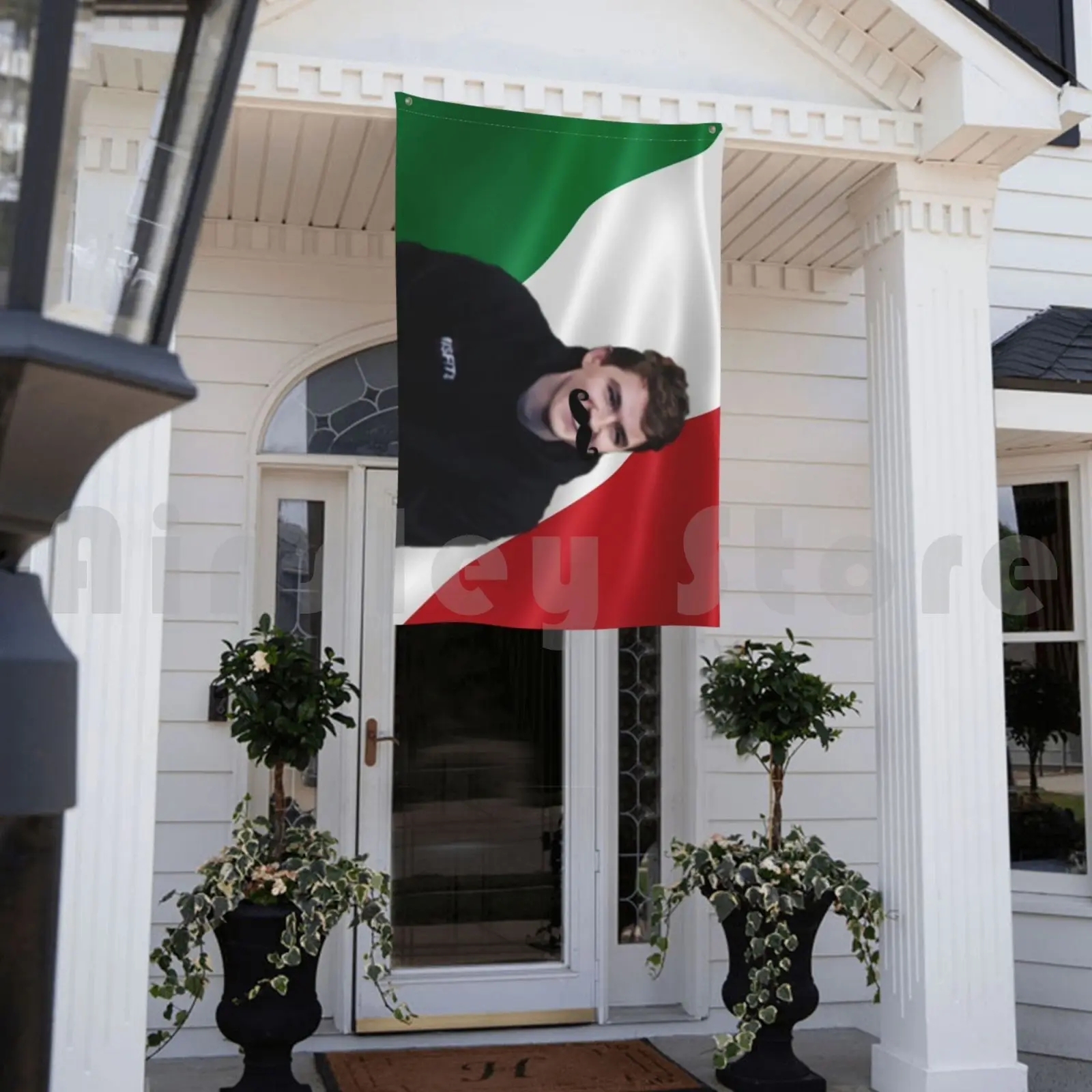 Итальянское уличное украшение Schlatt, флаг автомобиля, итальянский флаг Schlatt Jschlatt для геймеров, Youtube, католический обед