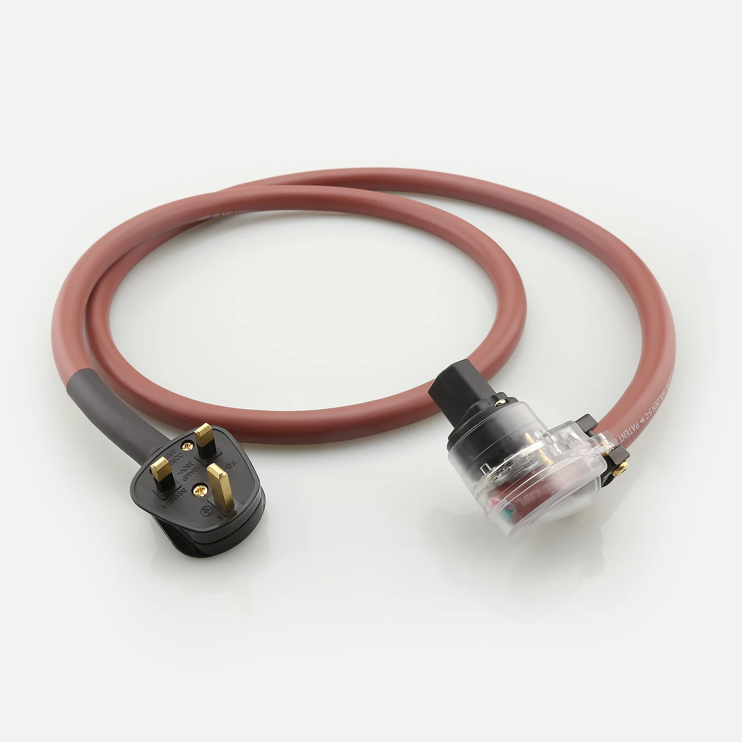 Hi-End EU US UK Mains Power Cable OCC Pure Copper HIFI Audio Power Cord With 90 Degree Right Angle IEC Plug For Amplifier DAC