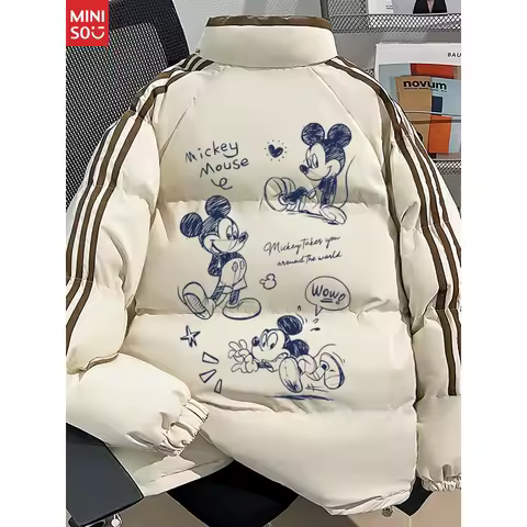 Disney Cotton-padded Clothes Autumn and Winter Cotton-padded Clothes Thickened Warm Cotton-padded Jackets Couples Put on Clothes