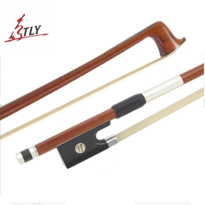 Factory Store Master Handmade High-density Brazilwood Professional Violin Bow 4/4 Ebony Frog Silver Wrapped Fiddle Violin Bow