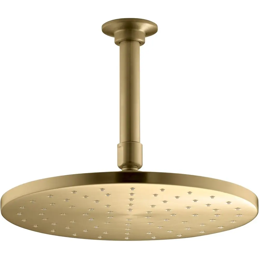 

10-Inch Modern Round Rain Shower Head in Vibrant Brushed Gold Finish