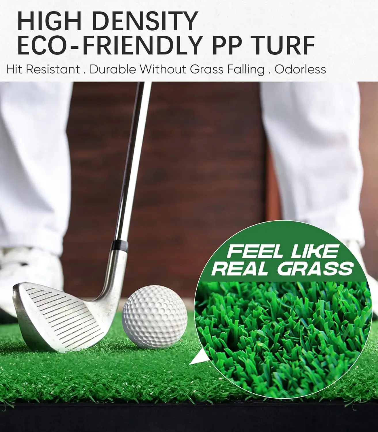 Estera de entrenamiento de Golf, tapete para golpear, prácticas de césped para interiores y exteriores, 5x4 pies