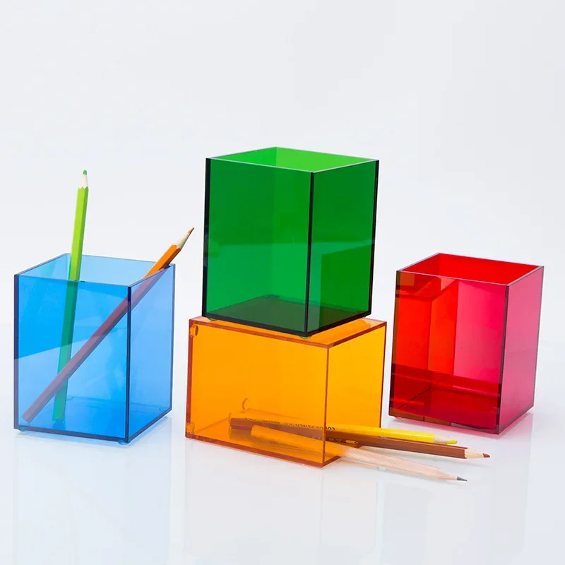 Colorful Translucent Acrylic Display Box Cuboid for Desk/Home Decor,Lovely Gift,Make Up Tool,Jewelry,Candy,Pens Storage Case