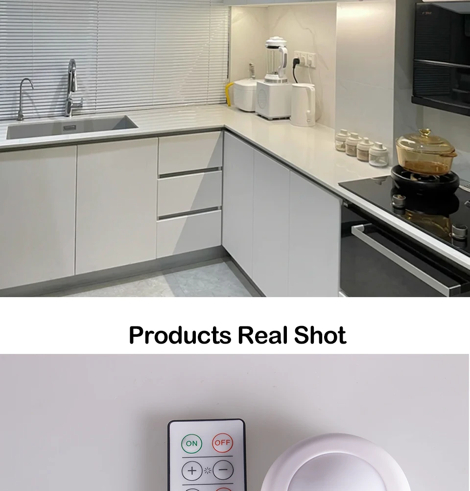 Selling LED Cabinet Light RGB Puck Lights Remote Controller Dimmable Under Shelf Kitchen Counter Lighting Decoration Night Lamps