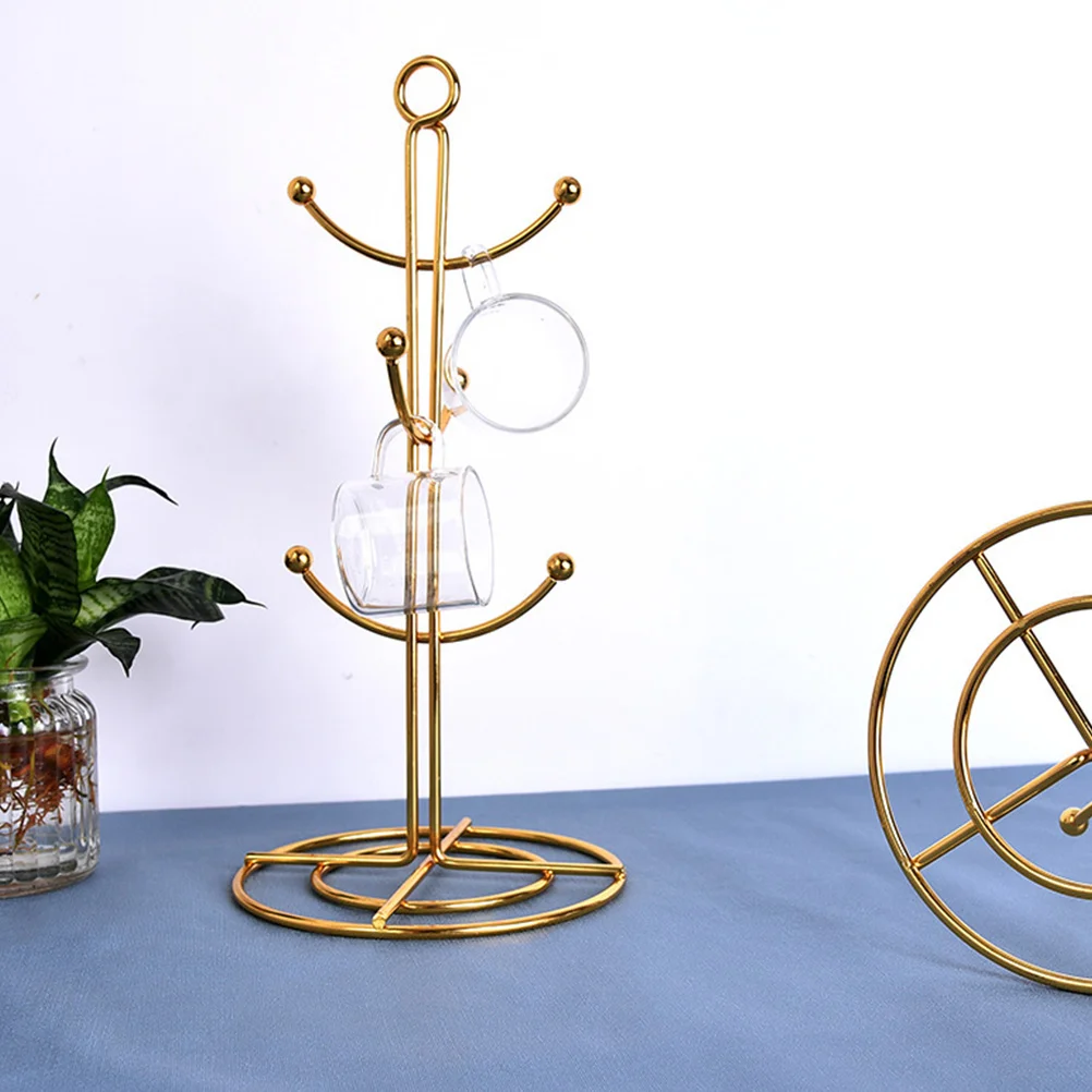 

Mugs Cup Rack Iron Material Draining Shelf Display St Holders Cup Draining Shelf Counter ganizer Household Kitchen Bar