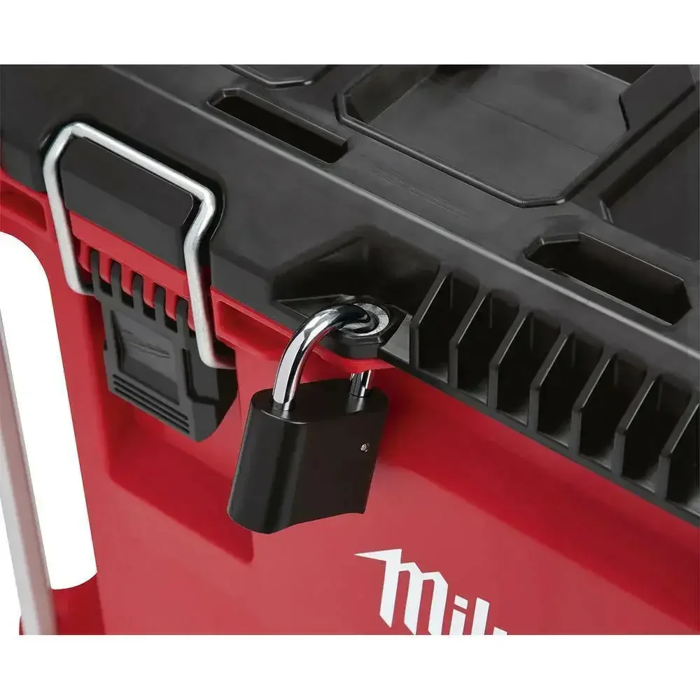 Milwaukee Packout Rolling Toolbox 22-Inch Lockable Liner Handle Resin Red- 48-22-8426