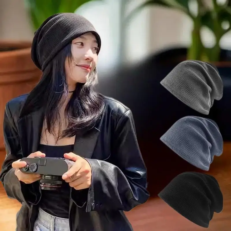 캐주얼 따뜻한 얇은 니트 모자 귀여운 야외 방한 모자 귀 보호 따뜻한 스택 모자 남녀 공용