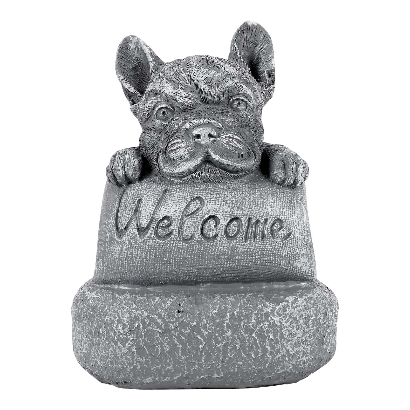 

French-Bulldog Welcome on a Plinth Home or Garden Accessories Yard Garden Decor Outdoor Decoration