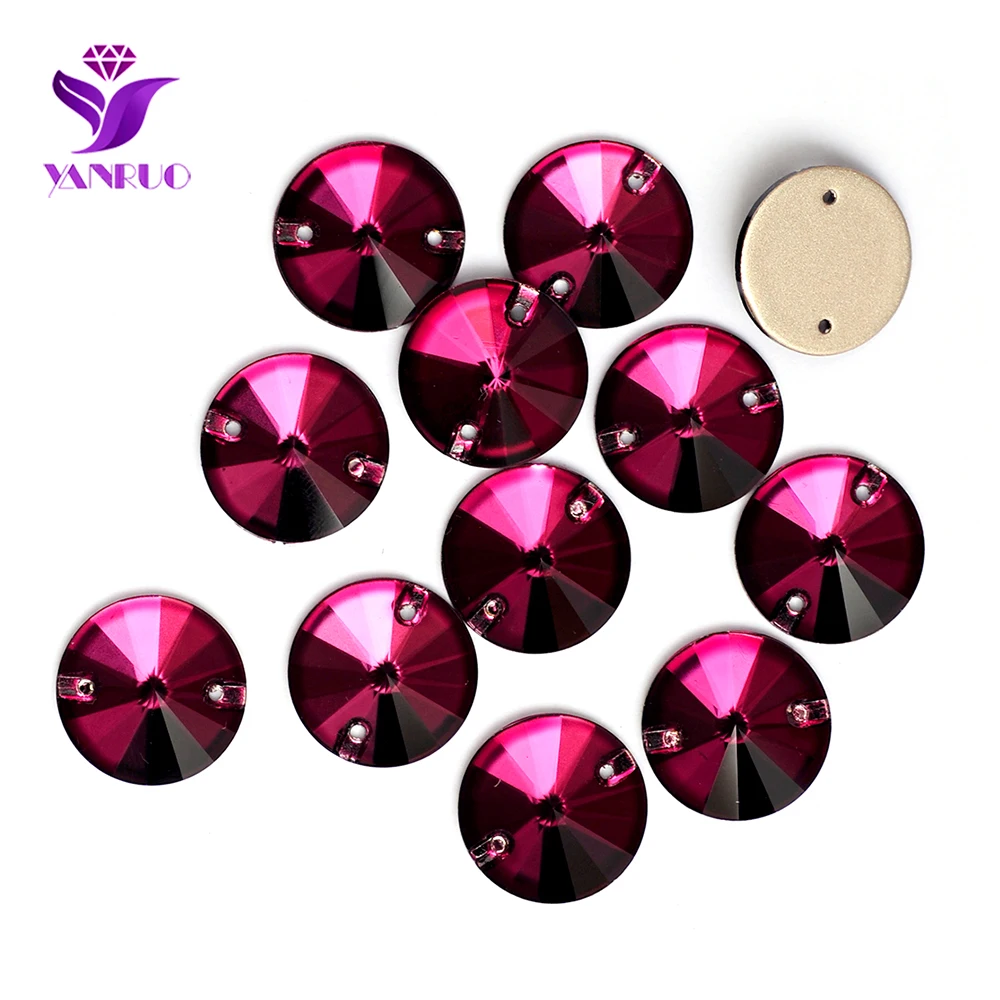 YANRUO 3200 Rivoli New Amethyst Leotard Gymnastic Dress Glass Sew On Crystal Stones Garment Sewing Accessories Decor DIY Gems