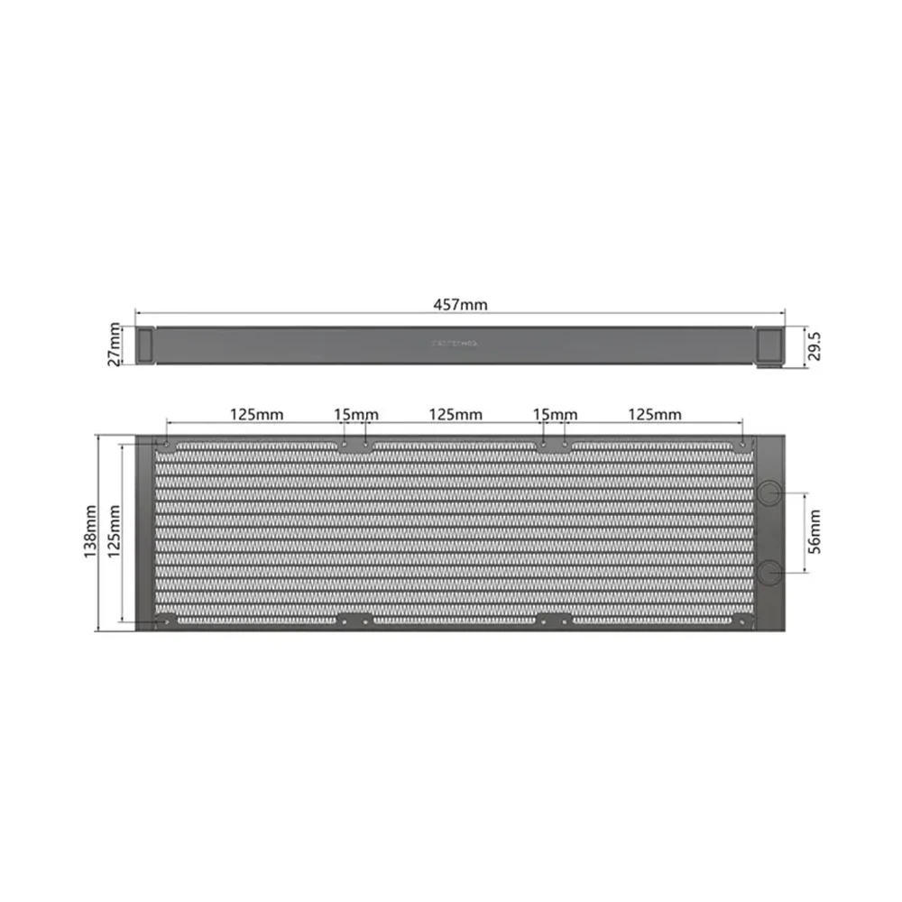 FREEZEMOD 420mm Slim Aluminum Radiator 20mm Thick, G1/4 Thread PC Water Cooling Loop, 3x 140mm Fans, Industrial SR-LP20-420G14