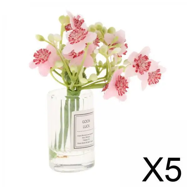 

Dollhouse Jasmine Flower Miniature Plastic Decoration Modern Room Interior Landscape for 1 6 Doll House