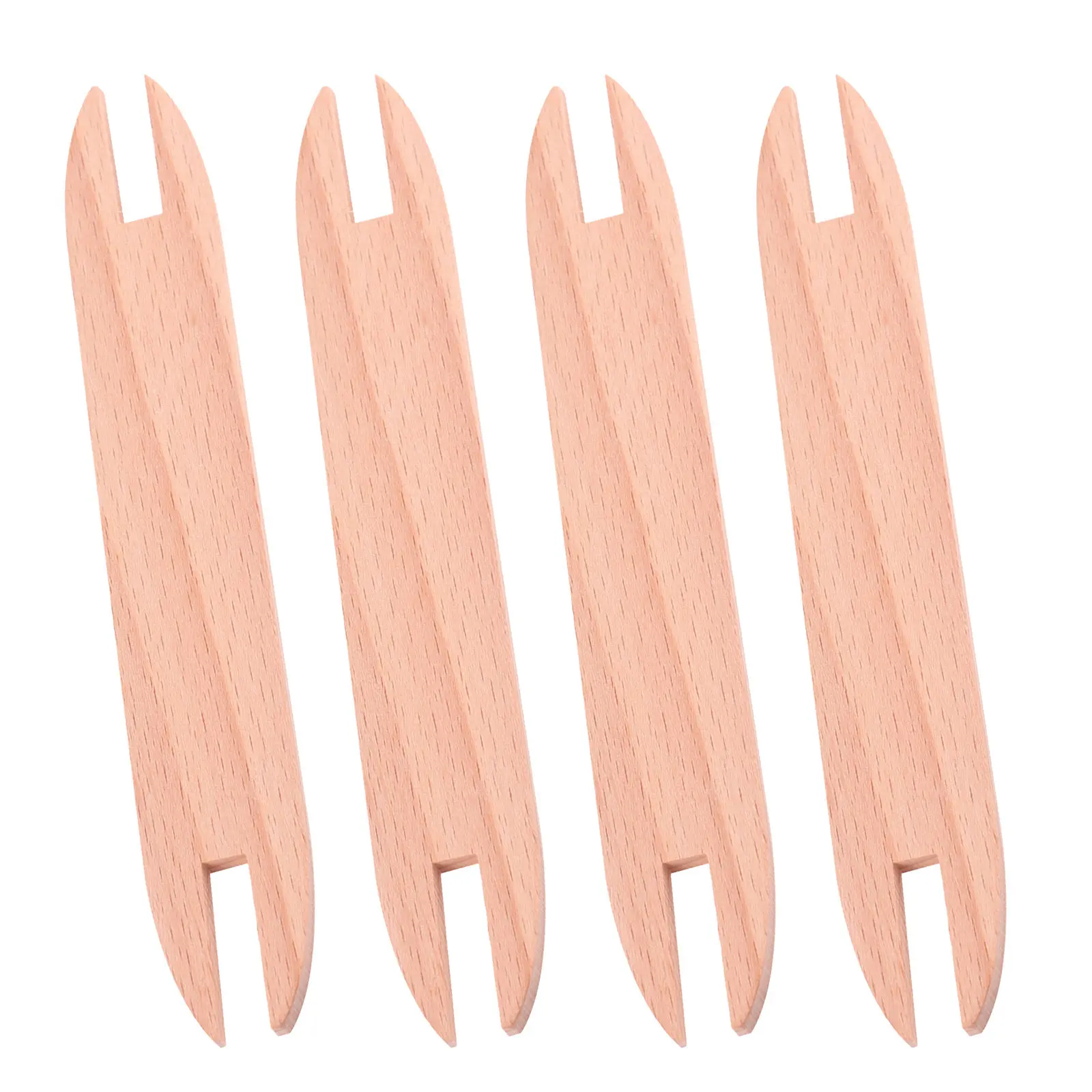 

4Pcs Natural Wood Weaving Machine Accessories Shuttle Tool Smooth Yarn Handling for DIY Knitting Crochet Sewing Craft Projects