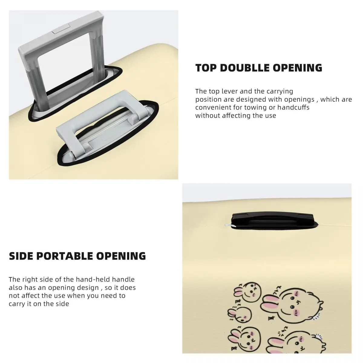 غطاء حقيبة تشيكاوا المخصص أغطية حماية للأمتعة قابلة للغسل مقاس 18-32 بوصة