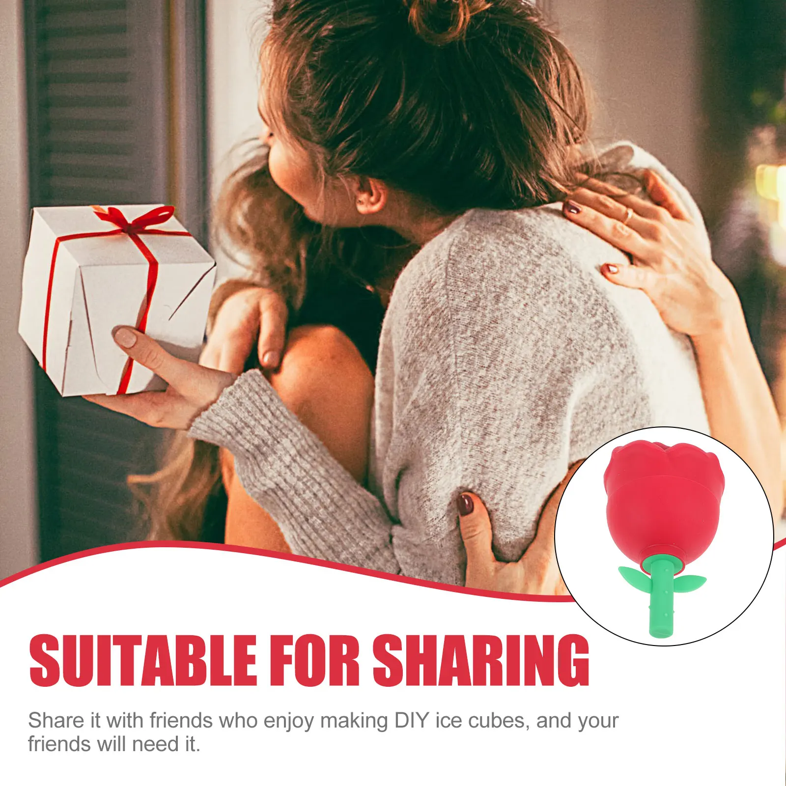 

Rose Mold 80g Red Silicone Ice Cube Tray Leak-Proof Non-Stick Flower Shape Ice Balls for Whiskey Cocktail Chilling Juice Cake