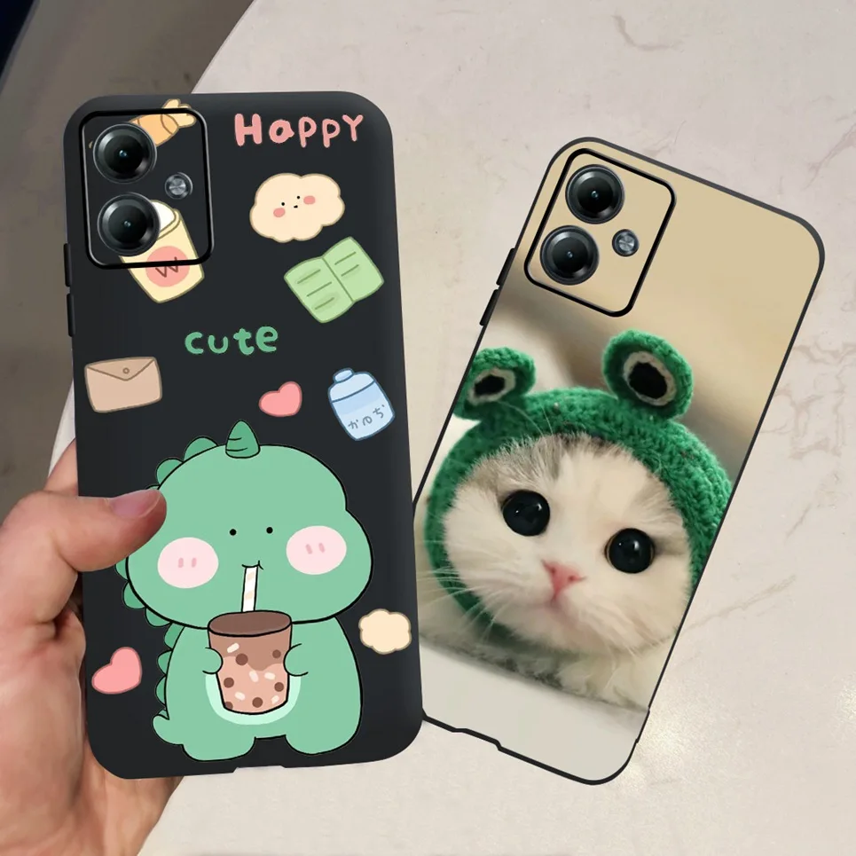 Per Motorola Moto G14 custodia Cute Cat Flower Butterfly Printing custodia morbida in Silicone TPU per MOTO G14 G 14 4G 2023 paraurti Etui