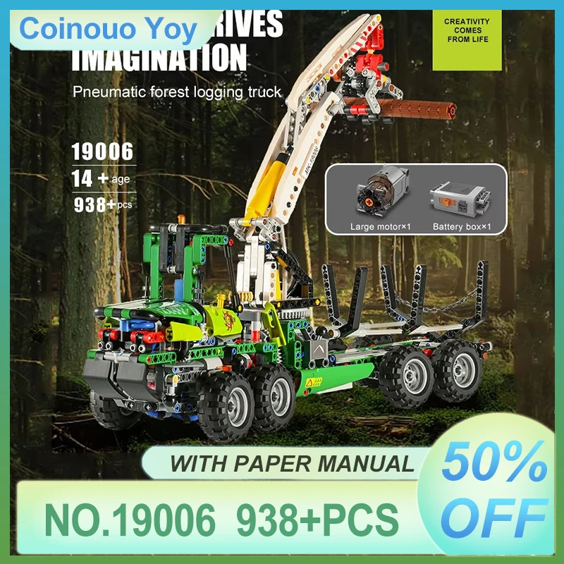 

Mold King 19006, пневматический лесной лесозаготовительный автомобиль, модель строительного блока, кирпичная головоломка в сборе, детская игрушка «сделай сам», рождественские подарки для детей