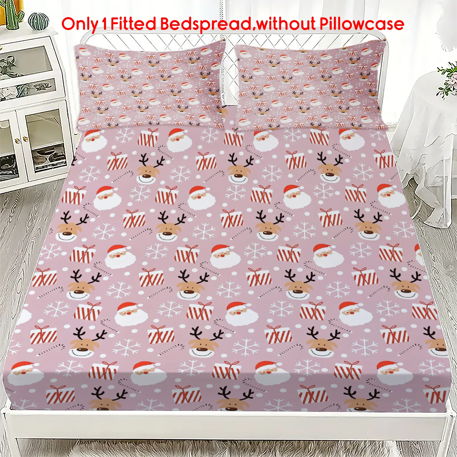 Fitted Bed Sheets Deep Pocket - 1 buah penutup kasur Natal, penutup