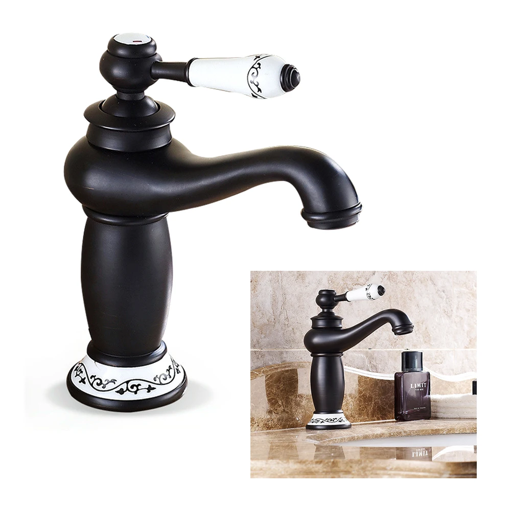 19,5 cm/7,68 Zoll Messing-Badezimmerarmatur, Schwarze Einhand-Waschtischarmatur Geeignet für Badezimmer, Küchen – Detail 10