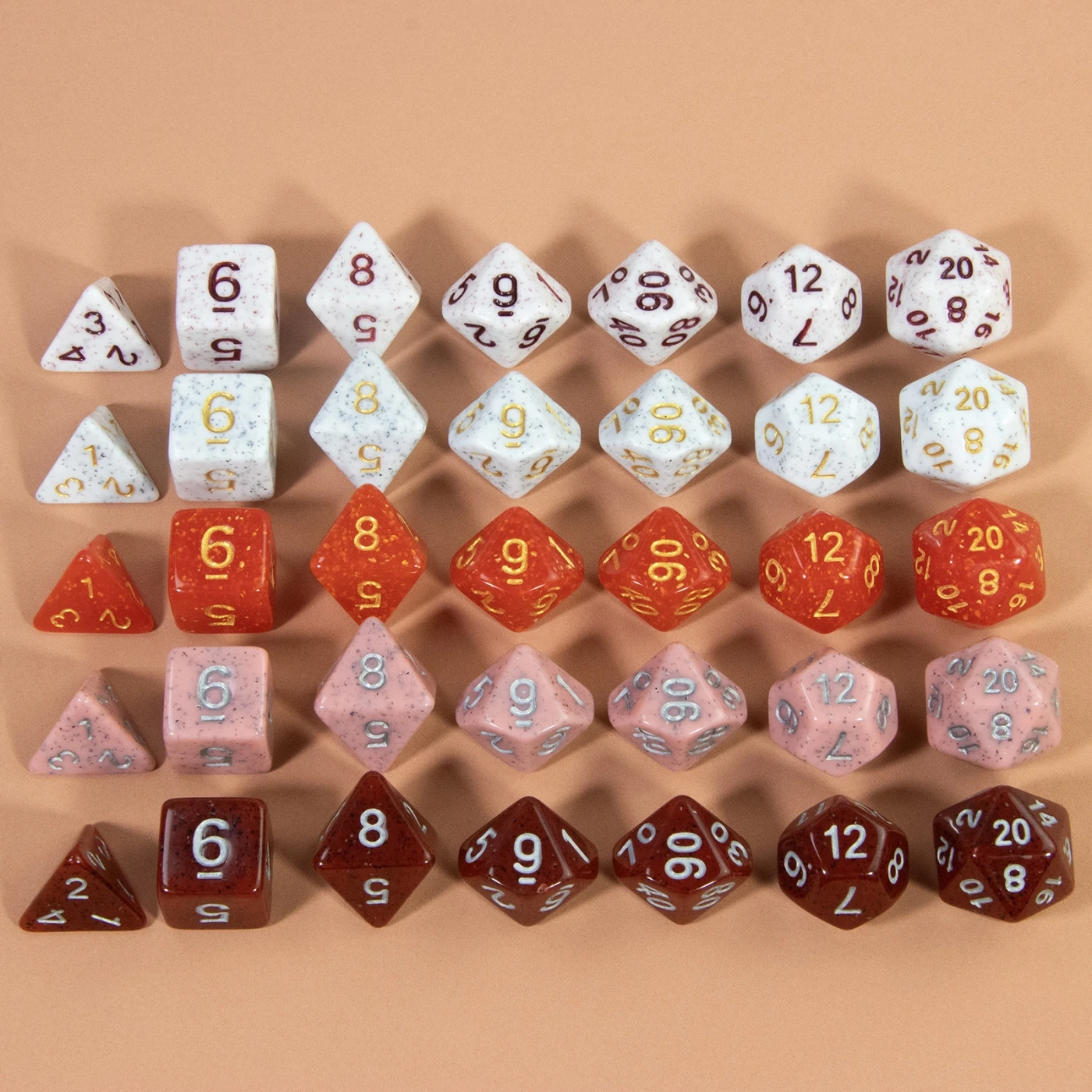 New Colored Dice Polyhederal Dice Set 7pcs Game Dice D4-D20 for Dragons Game Table Board Roll Playing Games