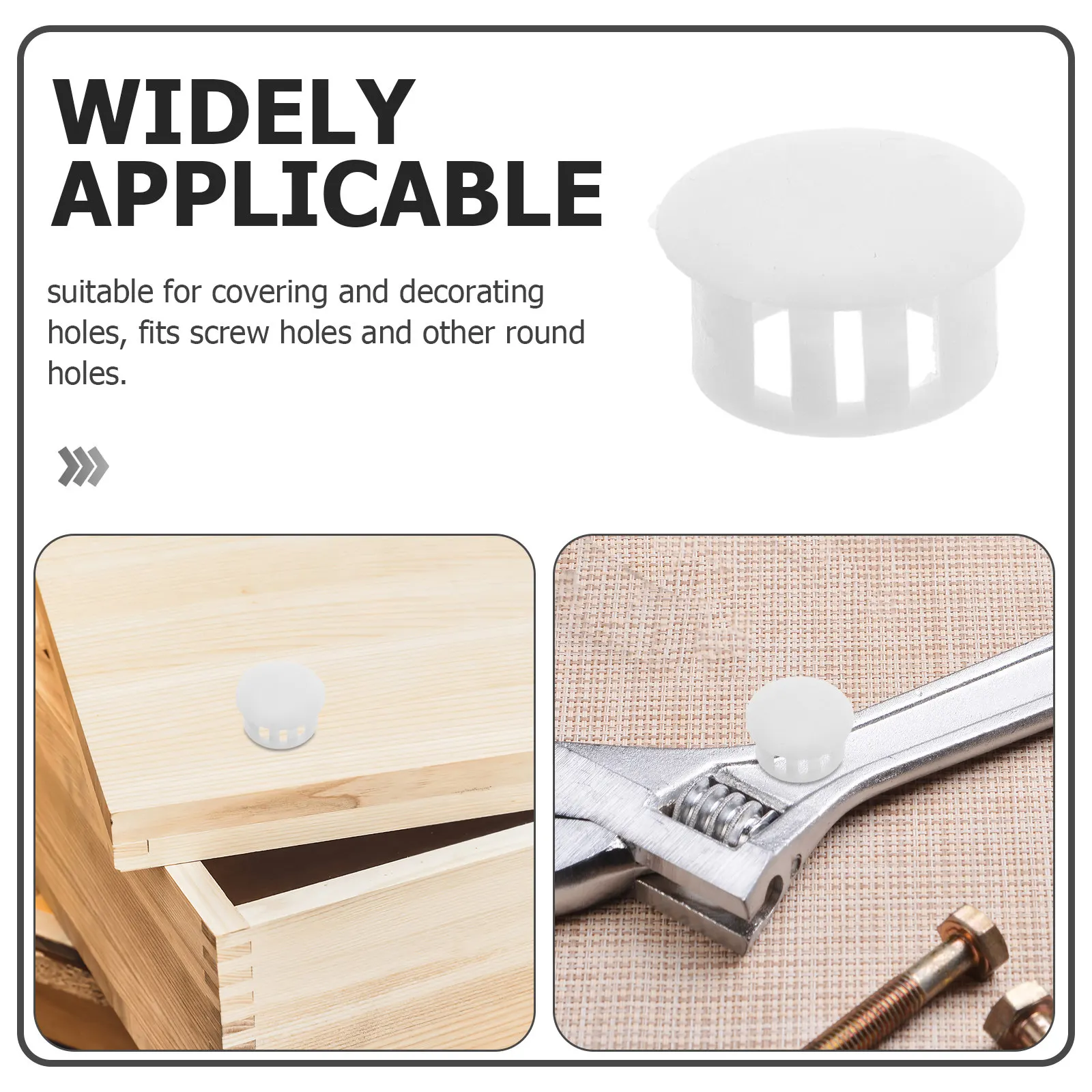 50Pcs Plastic Snapin Hole Plugs Black White Cabinet Screw Hole Covers Easy Installation for Tubes Panels Furniture End Caps view 6