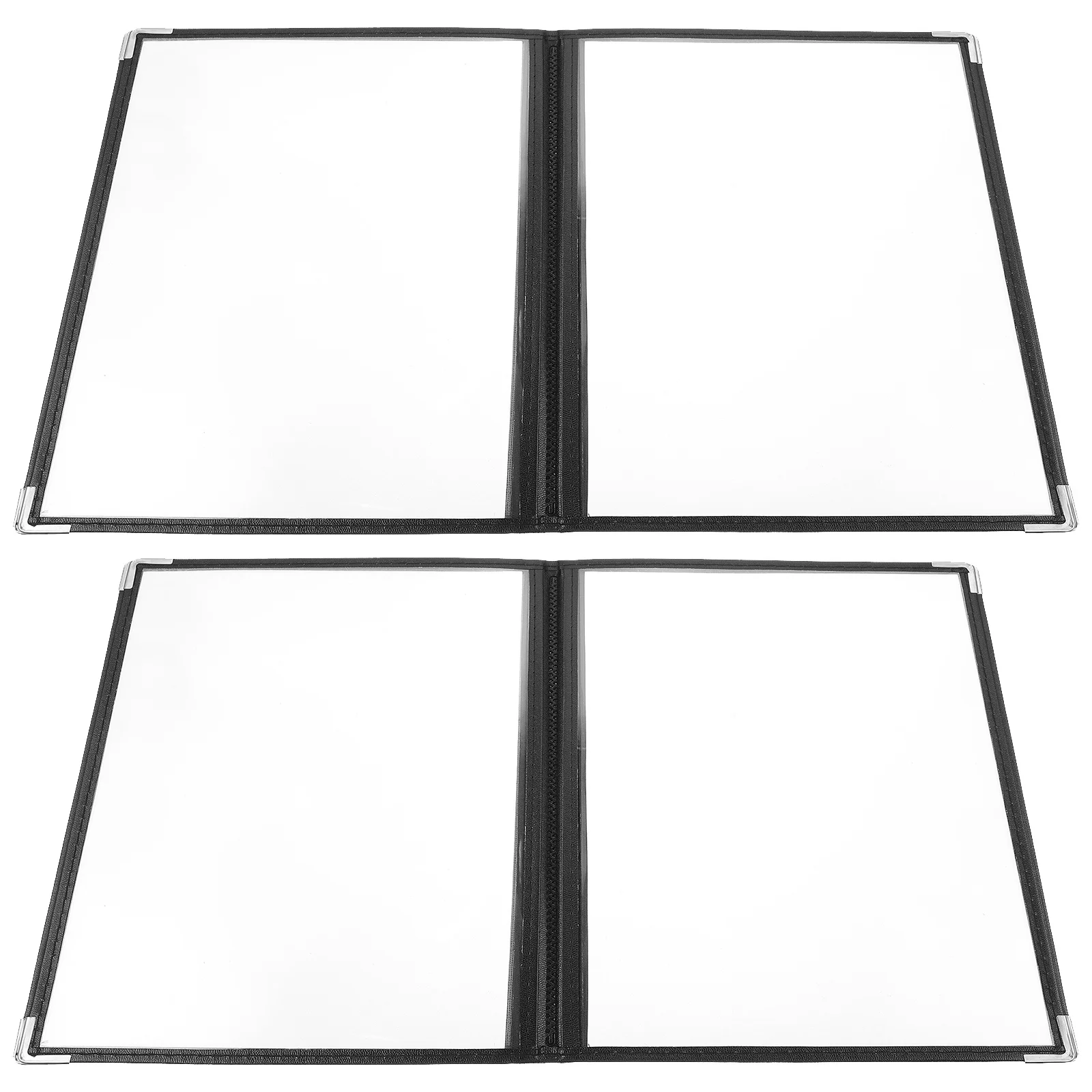 

2Pcs Transparent Menu Binder Covers PVC Looseleaf Folder for Restaurant Cafe Kitchen Menu Holder Organizer