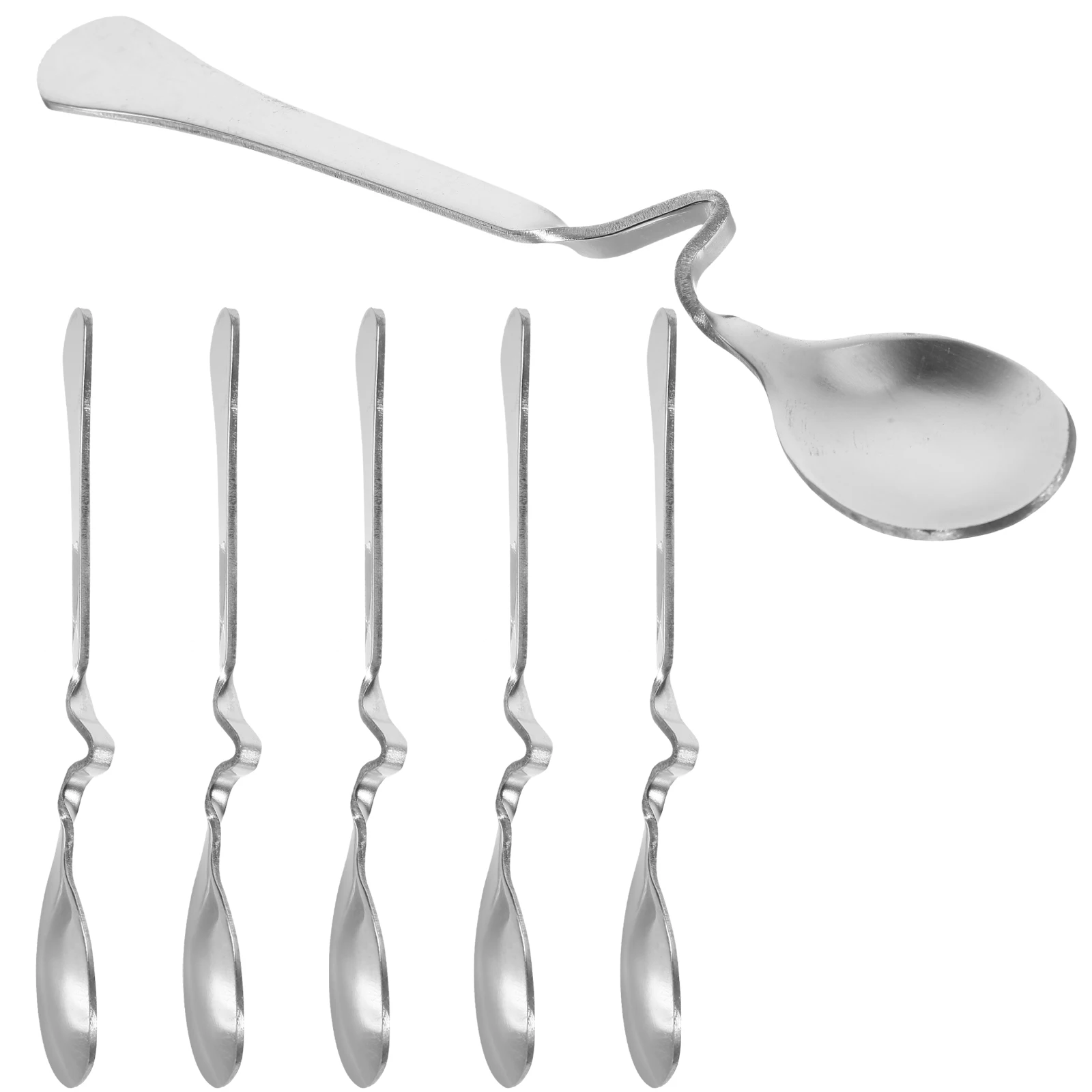

6 Pcs Coffee Spoon Stirring Spoons Stirrer Hotel Stainless Steel Curved