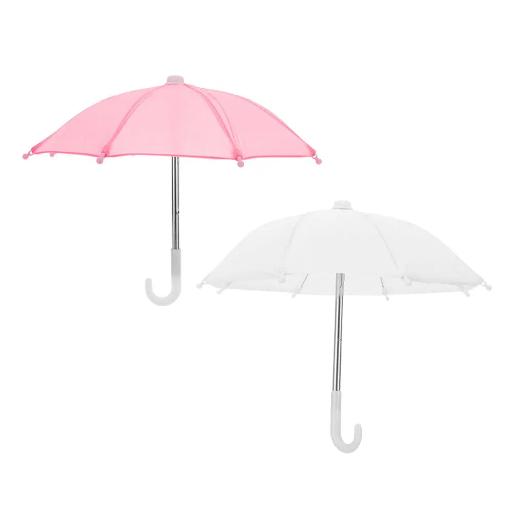 

2Pcs Miniature Dollhouse Umbrella Accessories Mini Small Decorative Parasol for Kids Pretend Play Micro Scene Dollhouse Decor
