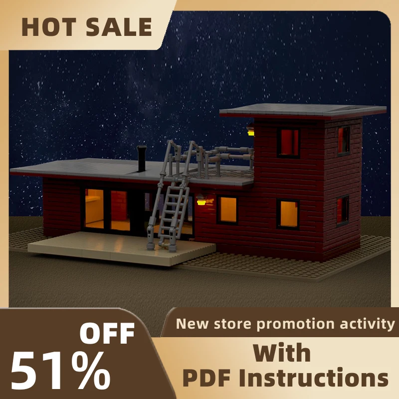 

New City Hot Selling Street View Moc Modular Small Vacation Cabin Model Building Blocks Diy Creative Ideas Kid Toy Birthday Gift