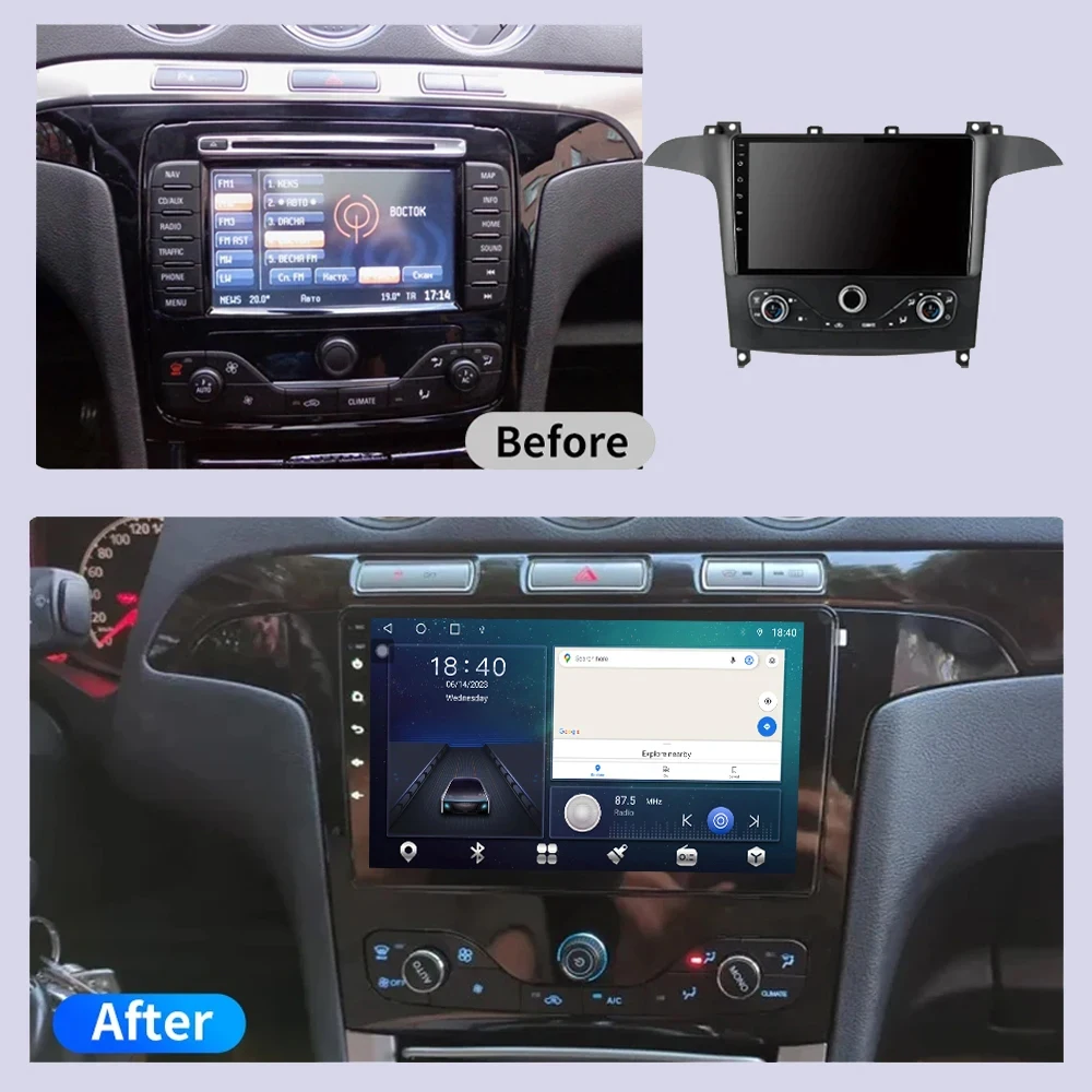 Android 14 For Ford S Max S-MAX 2006-2015 Car Radio Multimedia Player Navigation GPS CarPlay Android Auto Stereo 2 DIN Head Unit