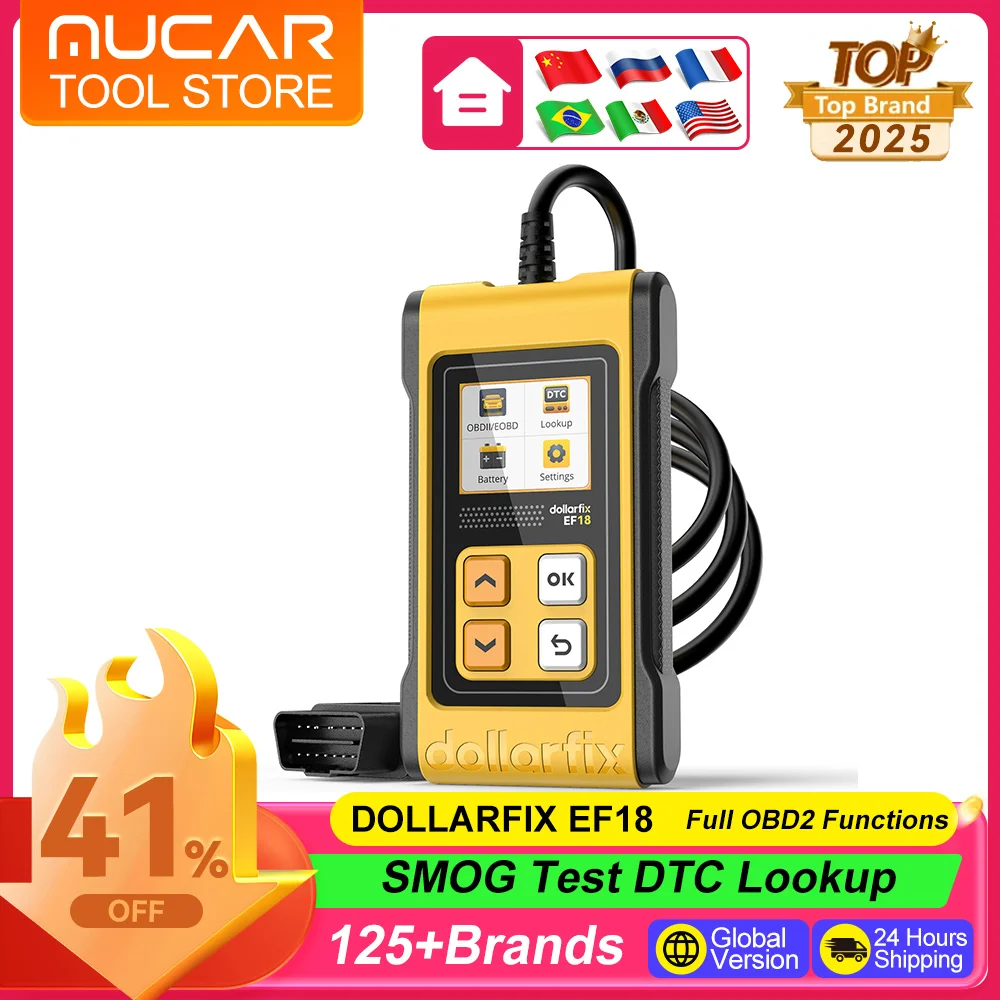 

Dollarfix EF18 OBD2 Сканер проверки двигателя Считыватель автомобильных кодов DTC Look Up Автомобильные диагностические инструменты для OBDII транспортных средств после 1996 г.