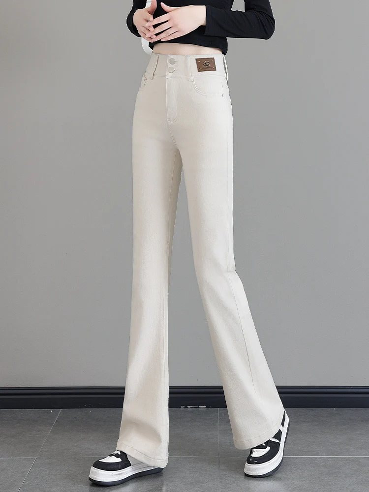 

High Waist Micro Flared Jeans Women's Spring Autumn Slimming Casual Bell Bottoms Cotton Stretch Denim Casual High Waist