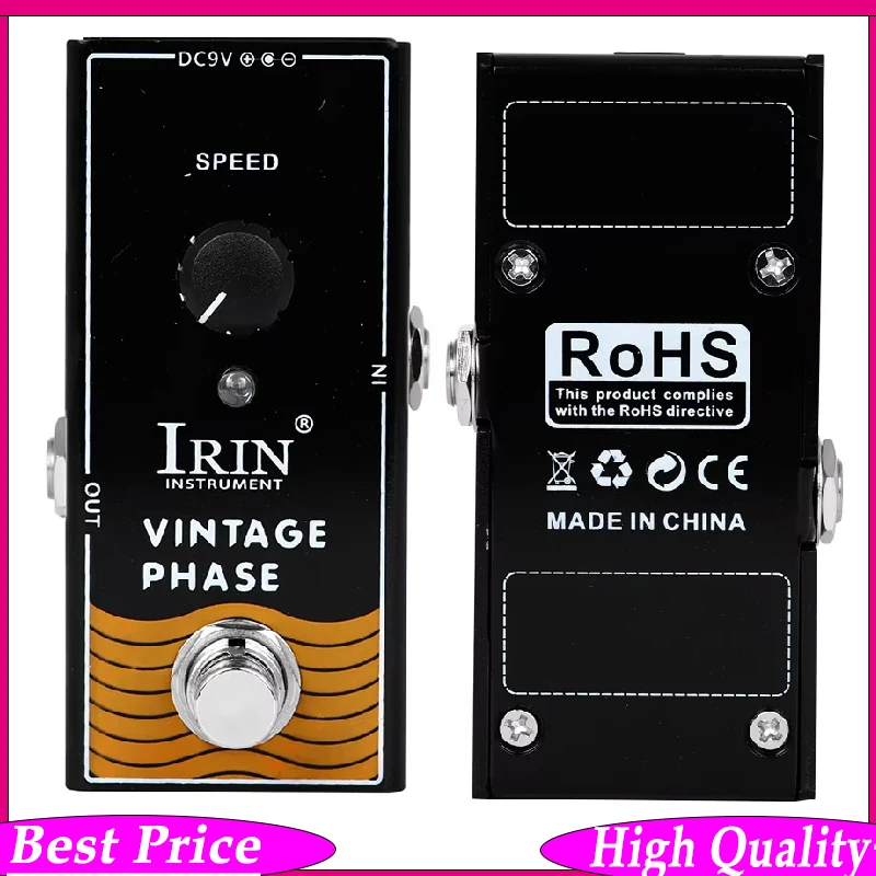 

IRIN RF-06 Винтажная педаль фазового эффекта Mini True Bypass для электрогитары, аксессуар для одиночного эффекта