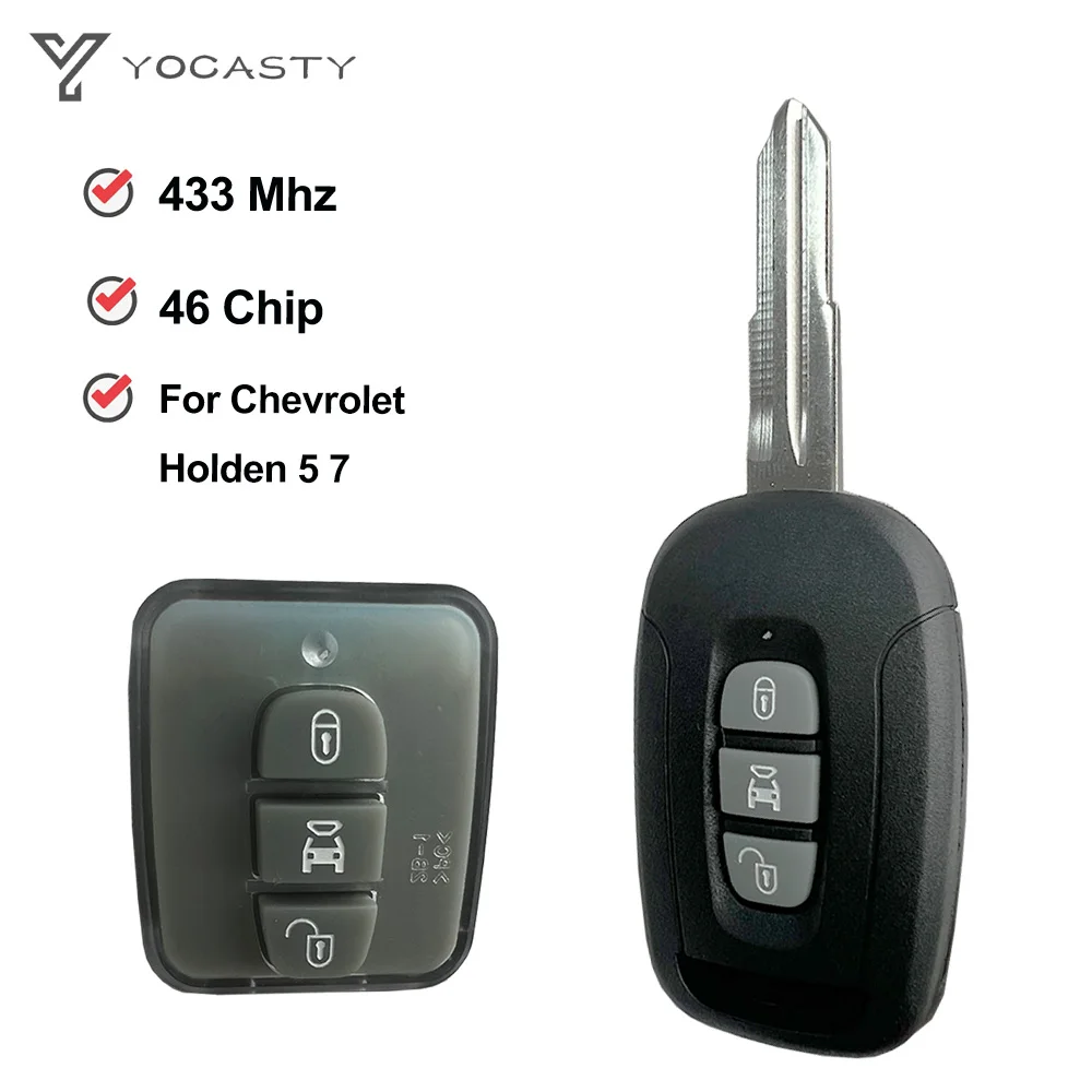 

Uncut Blade Remote Control Car Key 433MHzASK ID46 PCF7936 For Chevrolet Holden 5 7 Captiva For Opel Antara 3 Buttons 2007 2008