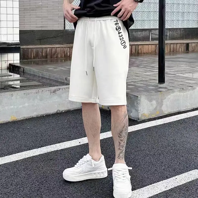 2024 Trendy Brand New Pure Cotton Shorts Loose Printing Sports Five-point Pants Summer Men\'s and Women\'s Leisure Ins Explosion