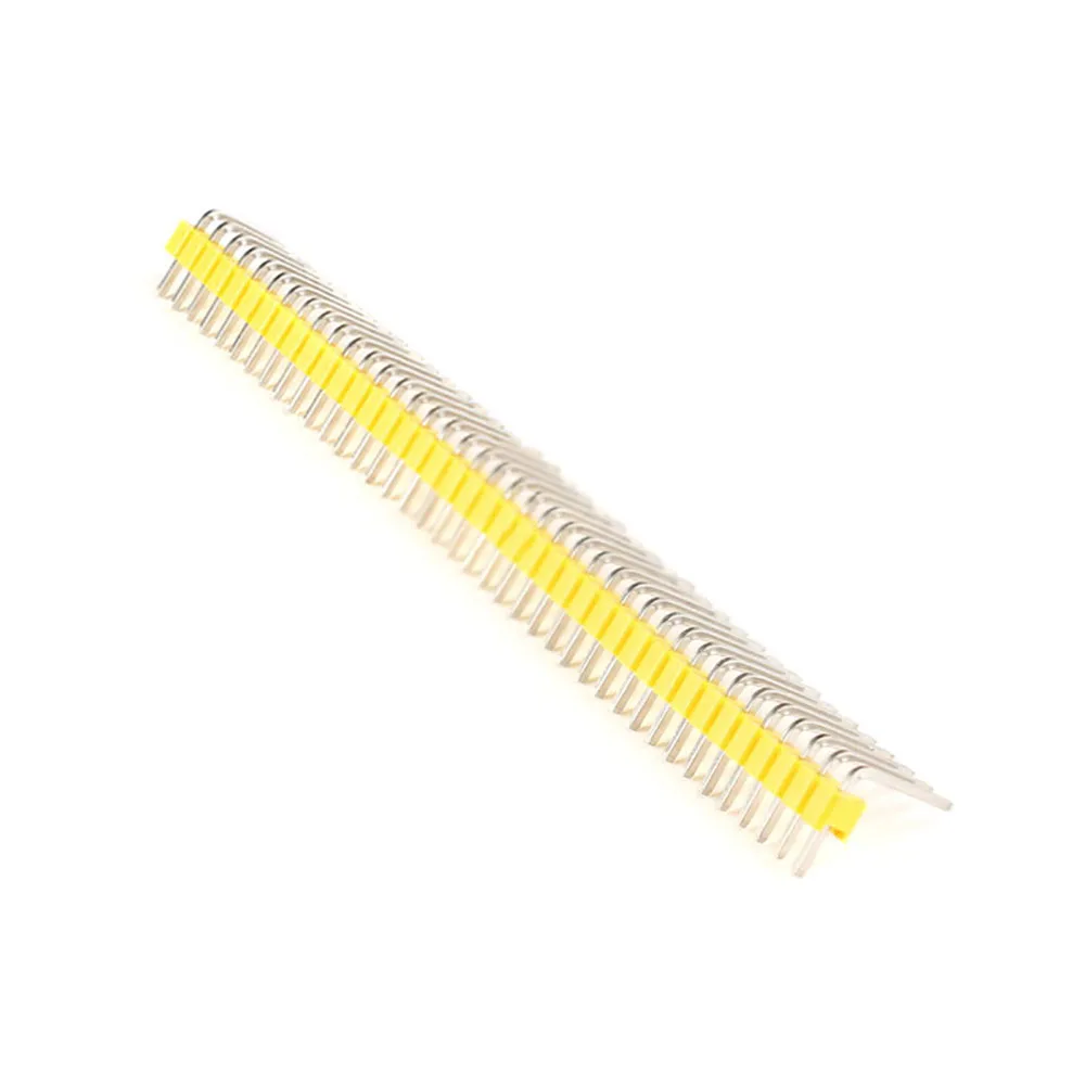 10pcs 40 Pin 1x40 Single Row Right Angle Male 2.54mm Breakable Pin Header Connector Strip For Arduino Yellow