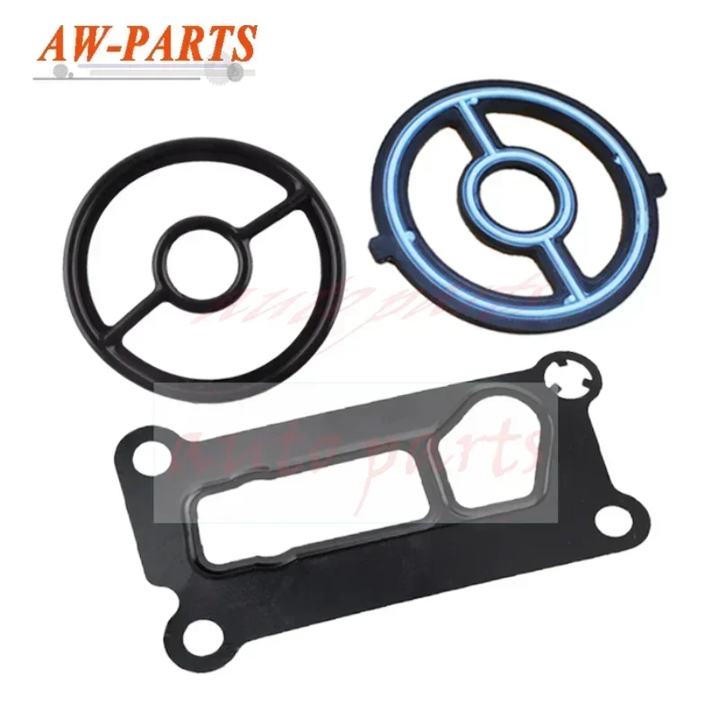 Parts for Mazda 3 5 6 Tribute MX-5 Miata CX-7 B2300 LF0214700 3Pcs Engine Oil Cooler Filter Housing Gasket Seal LF0214342 Fit