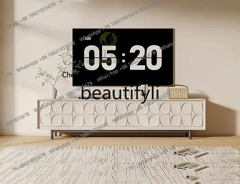 

XZQFrench cream wind paint TV cabinet household living room piano floor cabinet new small apartment