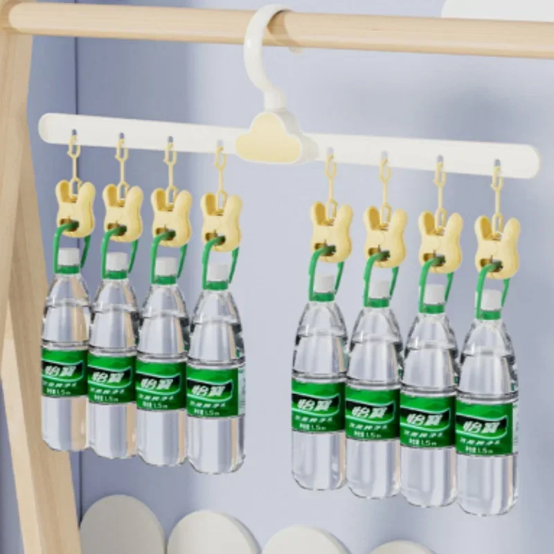 Multi-clip Sock Drying Hanger Multi-functional 360 Rotation Dryer Rack Space Saving for Drying Underwear Towel Sock Baby Clothes