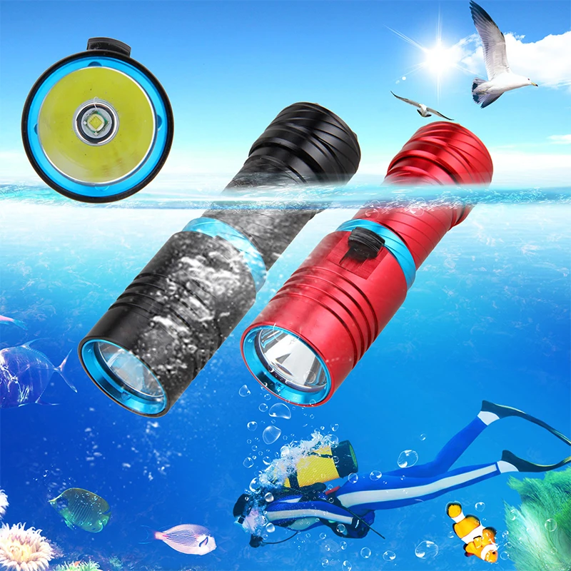 High Power Diving Flashlight IP68 Highest Waterproof Rating Professional Dive Powered by 18650/26650 Battery With Single Charger