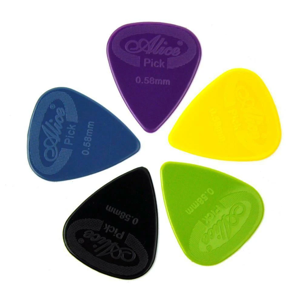 100PCS  Alice Guitar Picks Anti-slip Projecting Nylon Electric/Acoustic Guitar Picks 6 Thickness