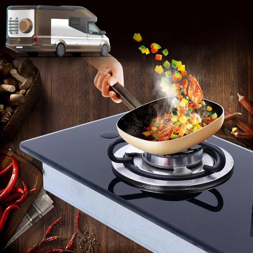 موقد غاز لقوافل RV، المنازل المتنقلة، القوارب، اليخوت، التخييم في الهواء الطلق، النزهات، التنزه سيرًا على الأقدام، المنزل، الفندق، الطبخ، القلي، الغليان، الطبخ