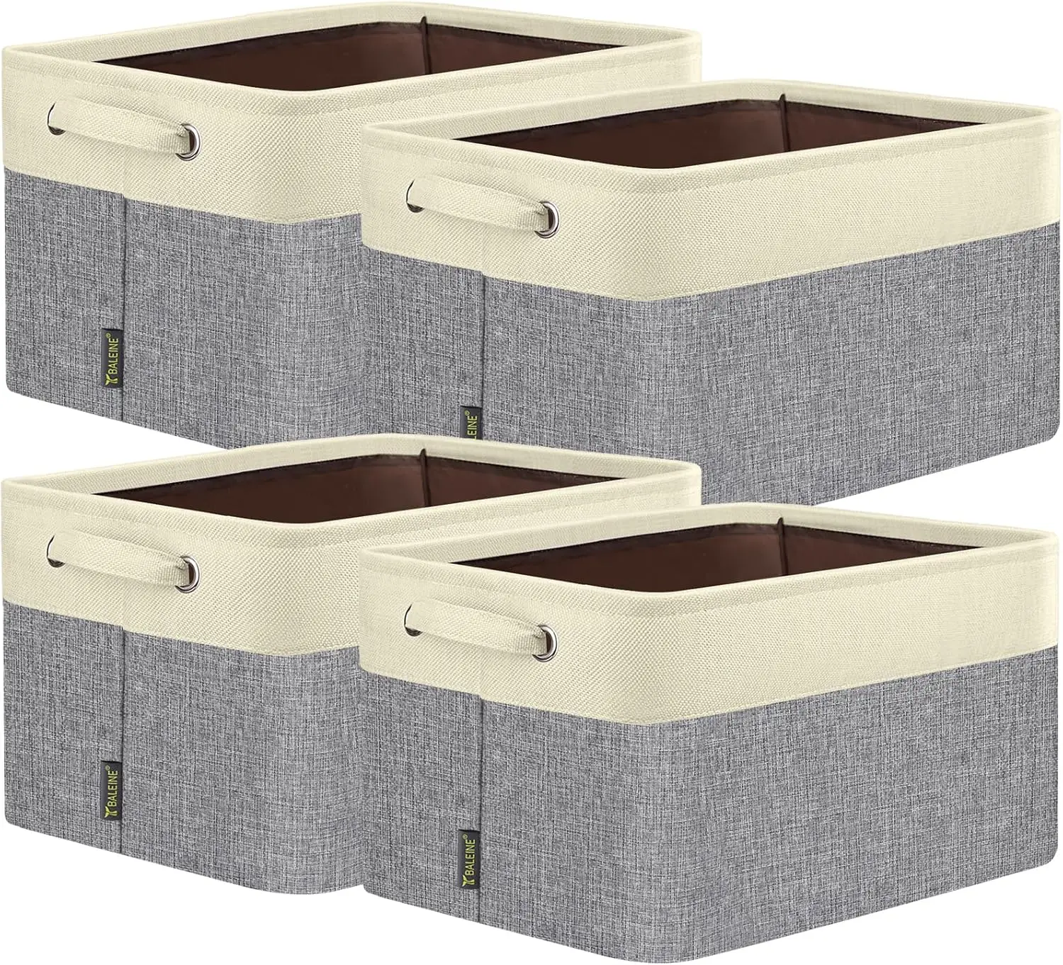 

4-Pack Grey Fabric Storage Bins for Shelves, Closet Organizer, Home Decor (17x13x10.5 inches)